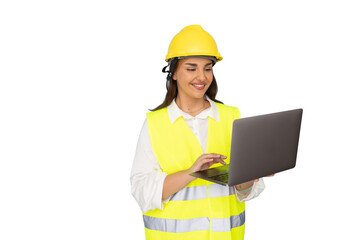 Innovative young woman in engineering overseeing building progress