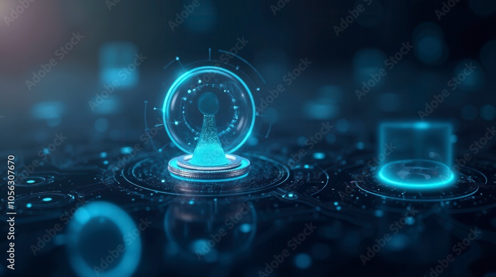 Poster digital technology and science abstract background for innovation and research