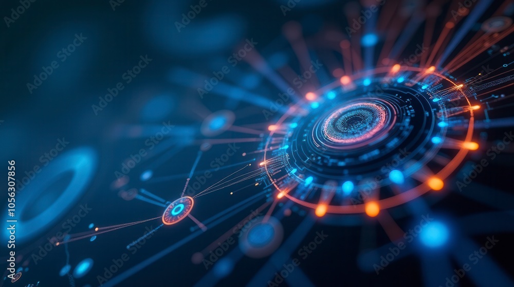 Aufkleber digital technology and science abstract background for innovation and research