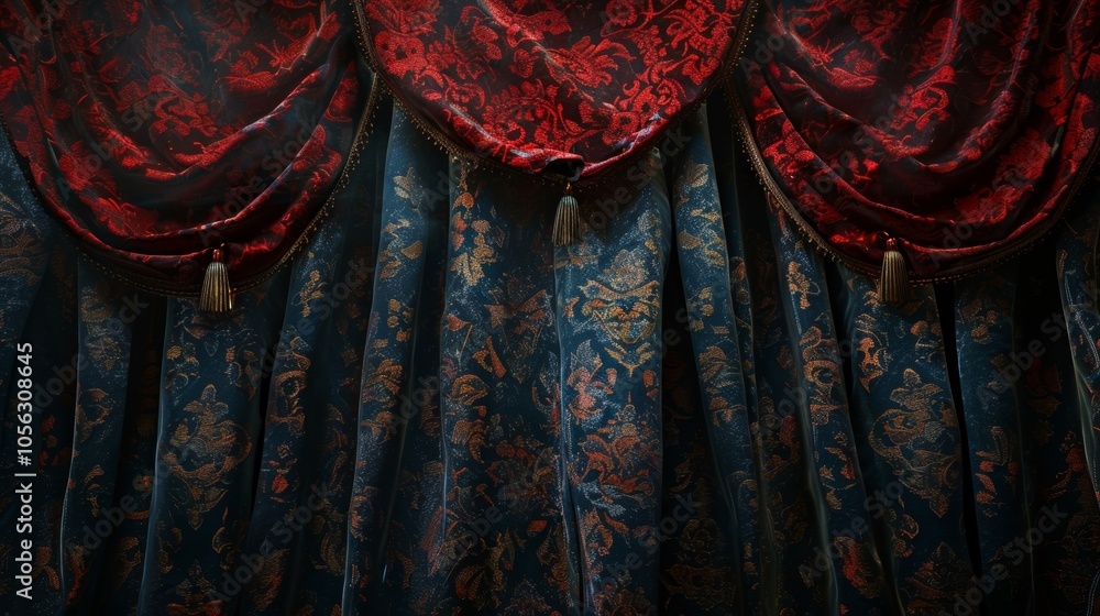 Poster the stage is adorned with a dark velvet curtain creating a dramatic and elegant backdrop for the rea