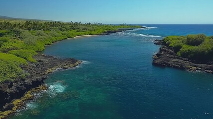 Serene Coastal Landscape with Clear Blue Waters