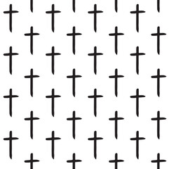 Fototapeta premium Vector seamless pattern of hand drawn sketch doodle cross isolated on white background