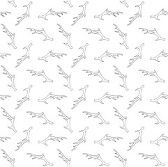 Vector seamless pattern of hand drawn sketch doodle outline deer horns isolated on white background