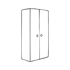 Vector hand drawn sketch doodle outline closet isolated on white background