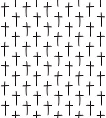 Vector seamless pattern of hand drawn sketch doodle cross isolated on white background
