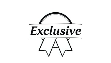 Exclusive Ribbon Icon on White Background