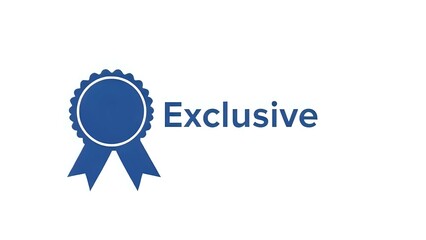 Exclusive Ribbon Icon on White Background