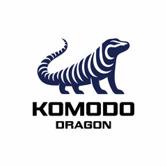 Logo Komodo Dragon Abstract Simple Luxury.