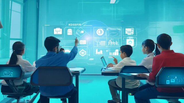 classroom attend efficiency lectures technology education filled school students Children AI Enthusiastic student elementary learning up close life events system person girl teenage computer developm - Powered by Adobe