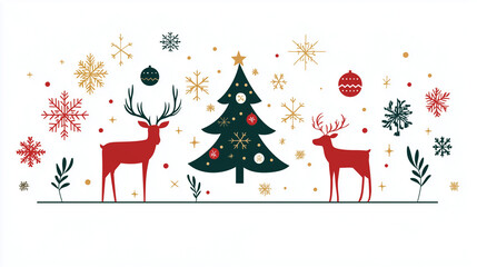 Illustration de logos de No&euml;l pour les f&ecirc;tes de fin d'ann&eacute;e