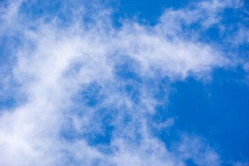 Blue sky with white cloud.  Realistic high definition style, bright ambient light