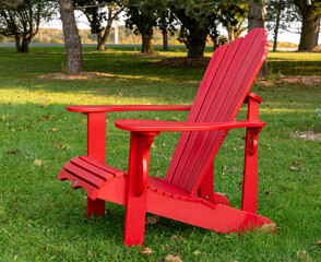 Red chair in the garden