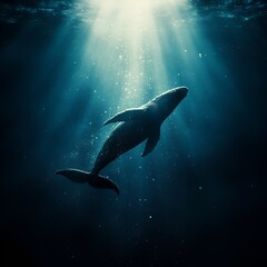 Whale Swimming Among Stars with Stardust Trail