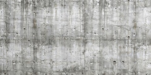 Obraz premium A rough, weathered, grey concrete wall with a subtle texture and scattered holes