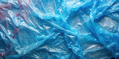 Fototapeta premium Abstract Background of Crumpled Blue Plastic with Hints of Red