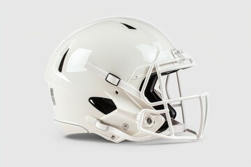 American football helmet with selective focus and copy space for text