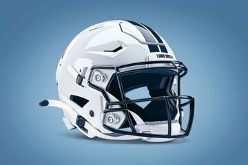 American football helmet with selective focus and copy space for text
