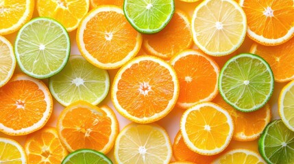 Fototapeta premium Vibrant Citrus Fruit Slices Background