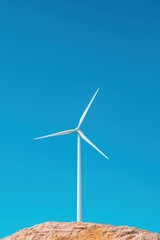 Fototapeta premium Wind Turbine Against Clear Blue Sky