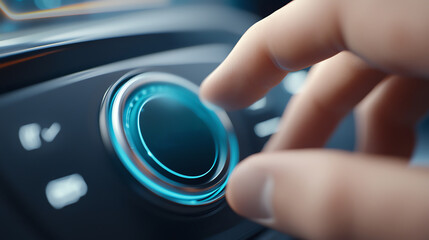 Finger pressing a virtual button with Launch text, symbolic of digital activation