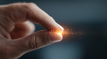 Fingertip designed as a touchsensitive button, with light emanating from the contact point