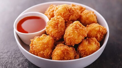 Crispy Fried Chicken Popcorn Bites in Bowl