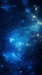 Obraz premium christmas nativity scene, background blue galaxy, ,generative ai