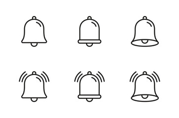 Notification ringing bell icon set	