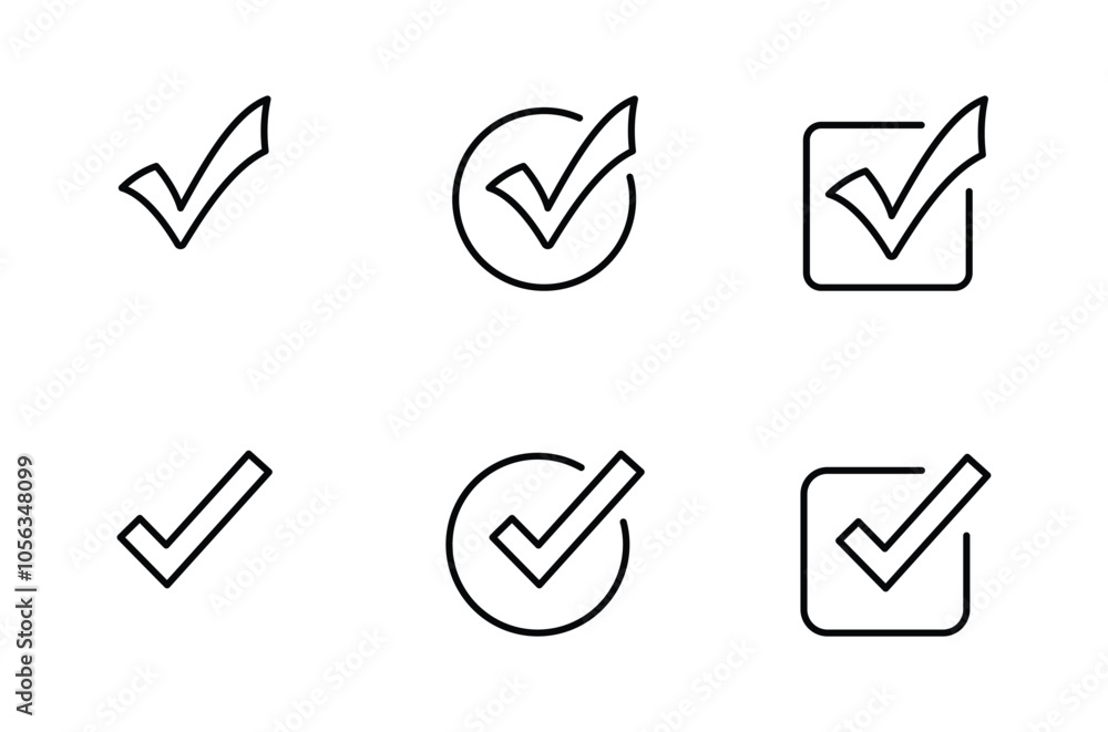 Poster checkmark icon. checkmark vector set. approved symbol vector