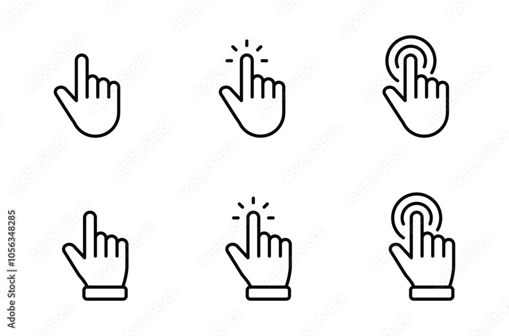 Poster hand pointer icons. pointer click icon vector