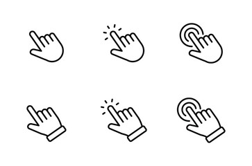 Hand pointer icons. Pointer click icon vector