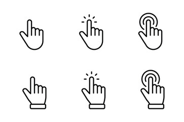 Fototapeta premium Hand pointer icons. Pointer click icon vector