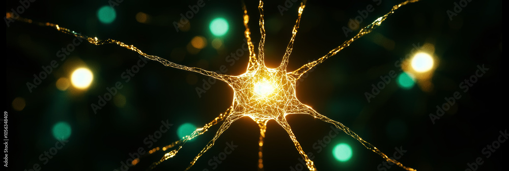 Aufkleber cybernetic particles and digital plexus background