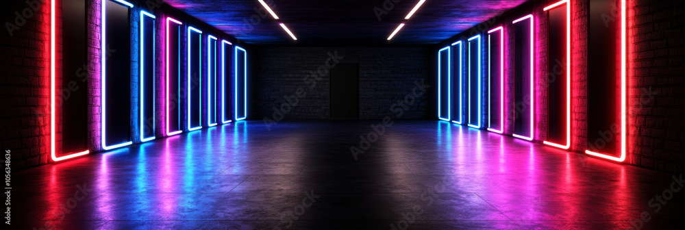 Poster neon gradient background with empty space