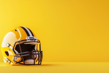 Fototapeta premium American football helmet. Backdrop with selective focus and copy space for text