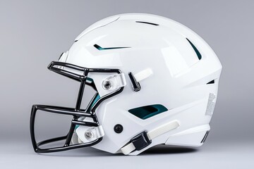 Fototapeta premium American football helmet. Backdrop with selective focus and copy space for text