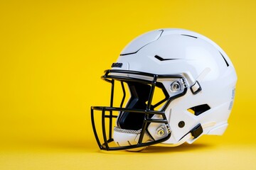 Naklejka premium American football helmet. Backdrop with selective focus and copy space for text