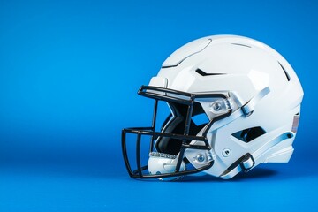 Fototapeta premium American football helmet. Backdrop with selective focus and copy space for text