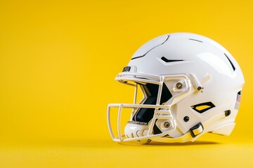 Fototapeta premium American football helmet. Backdrop with selective focus and copy space for text