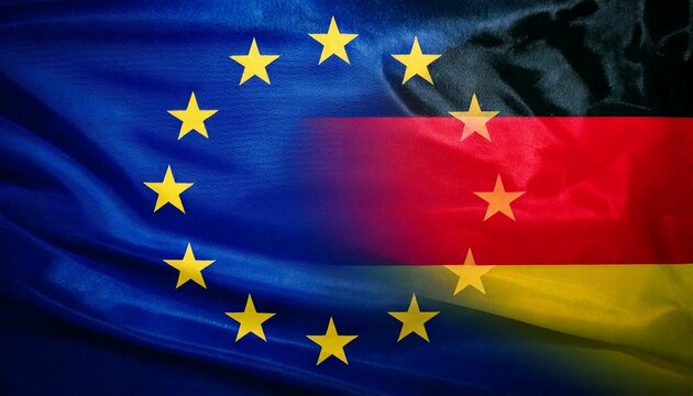 Background showing components of the flags from Germany and European Union