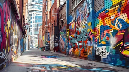 Vibrant Urban Mural in Alleyway