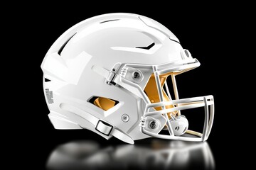 Fototapeta premium American football helmet. Backdrop with selective focus and copy space for text