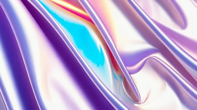 holograph foil background. Pastel color paper. Retro trend design. Vintage fantasy cover. Chrome holo art. Modern effect. Rainbow metallic material. Fabric glitch. Video