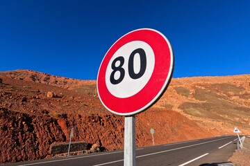 Speed Limit 80 km Road Sign