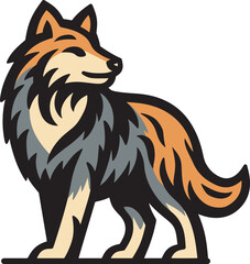 Wolf simple isolated logo design art