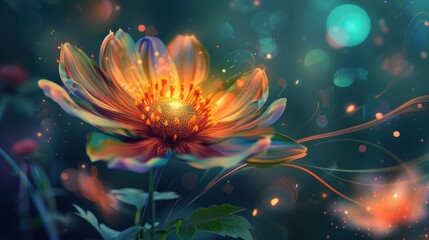 Magical Flower in a Dreamlike World