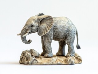 Obraz premium Handcrafted elephant figure, safari-inspired collectible, nature decor model