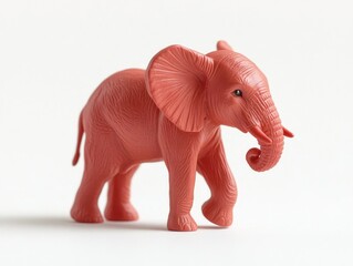 Fototapeta premium Realistic Textured Red Toy Elephant on Clean White Background Realistic Textured Red Toy Elephant on Clean White Background Realistic Textured Red Toy Elephant on Clean White Background 