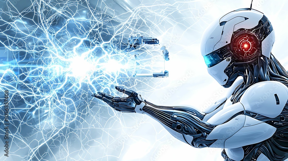 Aufkleber exploring the fusion of technology and humanity the rise of the advanced robotic interface in modern