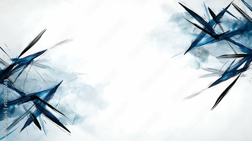 Poster dynamic abstract blue and black shapes on light background for creative design and art projects